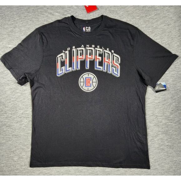 NBA Los Angeles Clippers Shirt Mens Size XXL Black Arched Plexi Short Sleeve - Picture 1 of 8